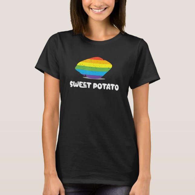 Sweet Potato Rainbow LGBTQ Funny Sweet Potato Yam T-Shirt (Vorderseite)