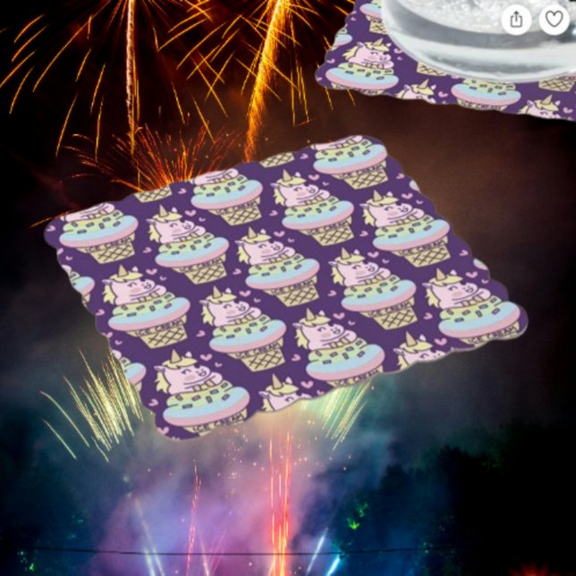 Sweet Pride Unicorn Paper Untersetzer (Von Creator hochgeladen)