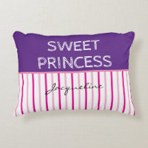 Sweet Princess Lila Pink White Stripes Name