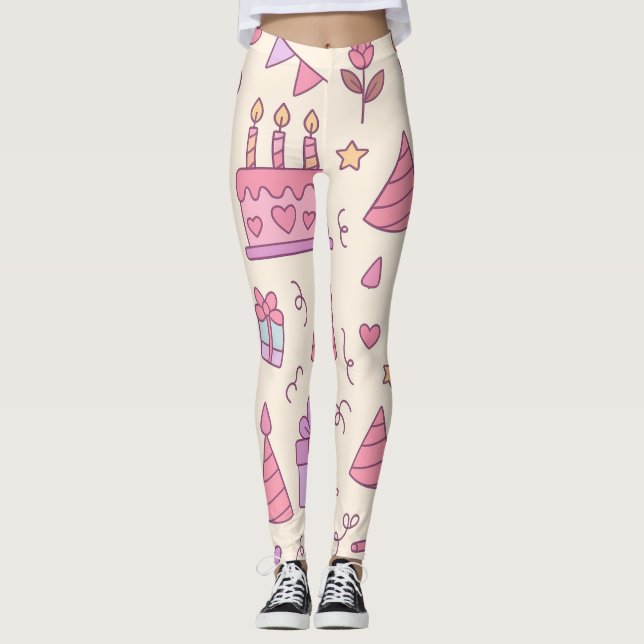 Sweet Princess Party Celebration Pattern Leggings (Vorderseite)