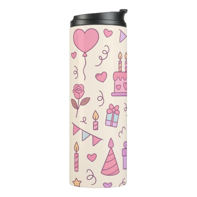 Sweet Princess Party Celebration Pattern Thermosbecher (Nach links gedreht)