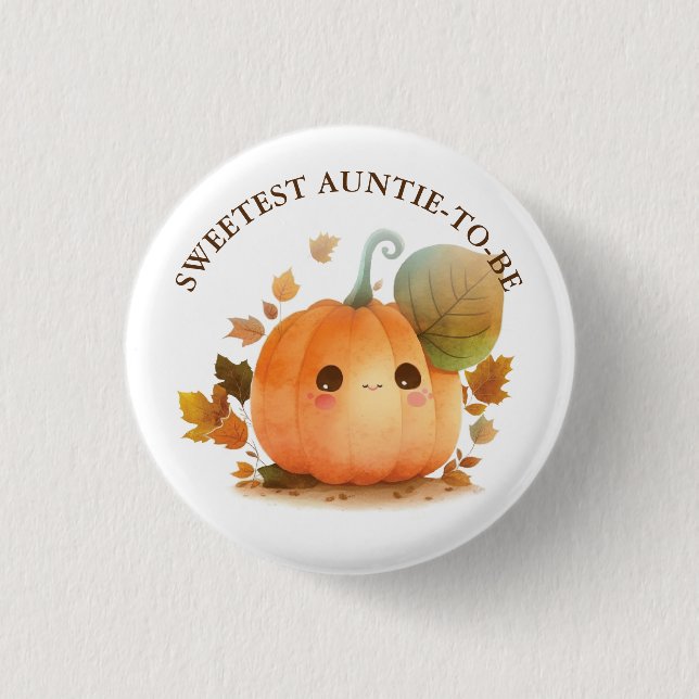Sweet Pumpkin Fall Baby Dusche Button (Vorderseite)