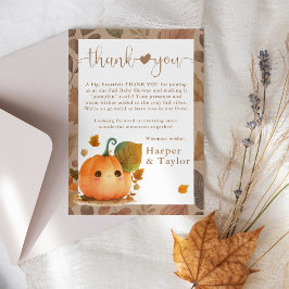Sweet Pumpkin Fall Baby Dusche Dankeskarte