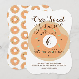 Sweet Pumpkin Sprinkle Donut Birthday Einladung