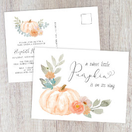 Sweet Pumpkin Watercolor Kinderdusche Einladungspostkarte