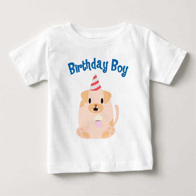 Sweet Puppy Dog Birthday Boy Baby T-shirt (Vorderseite)