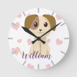 Sweet Puppy Runde Wanduhr