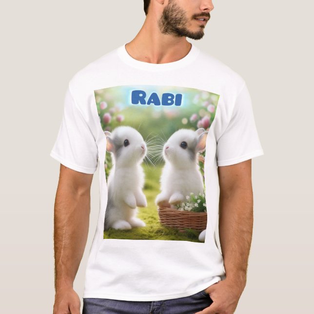 Sweet Rabbit Illustration T - Shirt für Liebhaber  (Vorderseite)
