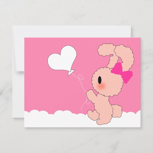 Sweet Rabbit Niedlich 4. Geburtstag Einladung (Vorderseite)