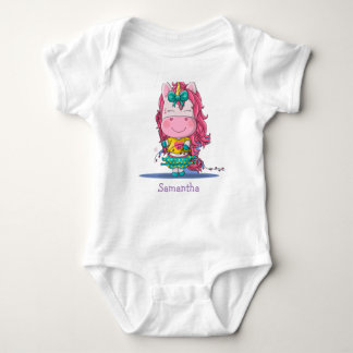 Sweet Rainbow Unicorn Party Baby Bodysuit Baby Strampler