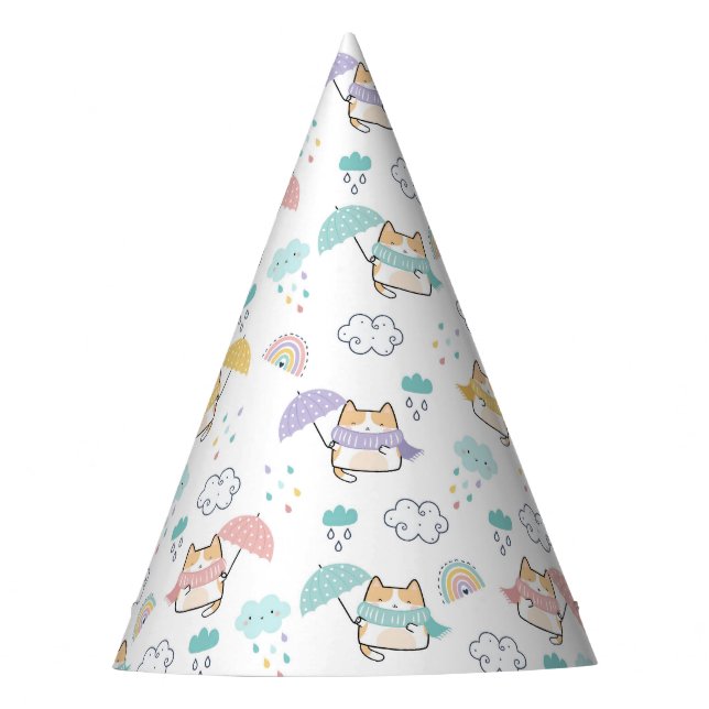 Sweet Rainy Day Pattern Party Hat Partyhütchen (Vorderseite)