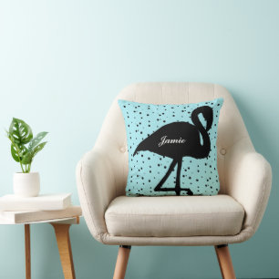 Sweet Random Dot Flamingo Aquamarin Aqua Kissen