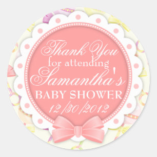 Sweet Rattles (Girly) Kinderdusche Runder Aufkleber