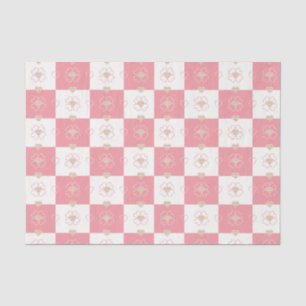 Sweet Raute Hearts Checkered Tissue Paper Seidenpapier