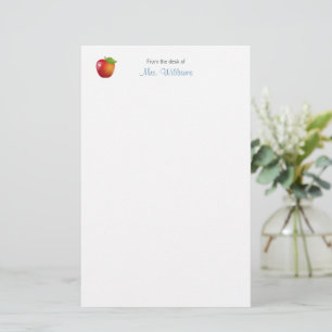 Sweet Red Apple School Teacher Briefpapier