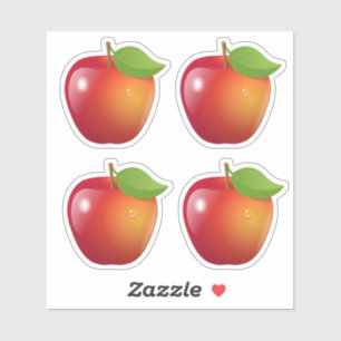 Sweet Red Apple Set 4 Aufkleber