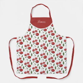 Sweet Red Cherries Aquarellbilder Schürze