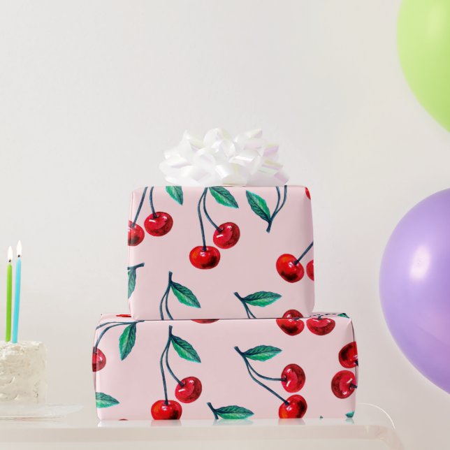Sweet Red Cherry Muster Geschenkpapier (Partygeschenke)