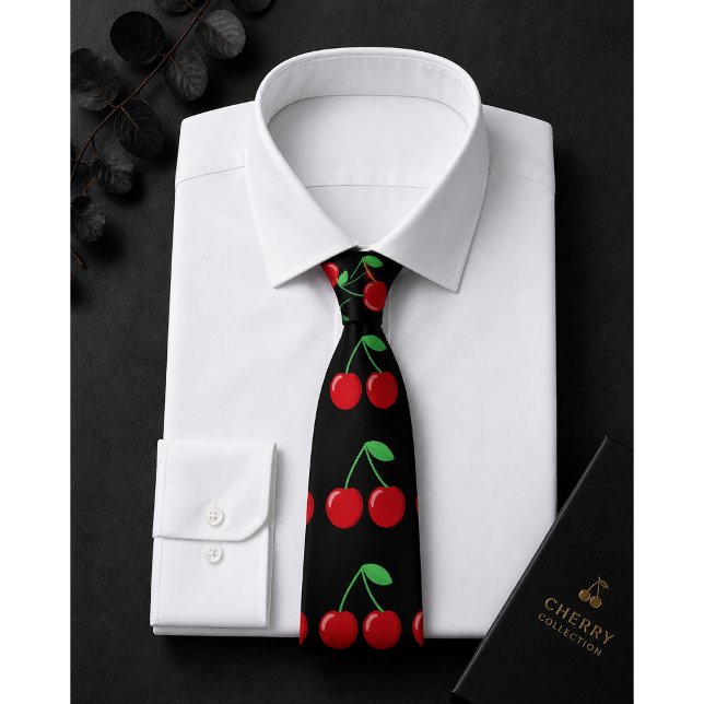 Sweet Red Cherry Muster Krawatte (Von Creator hochgeladen)