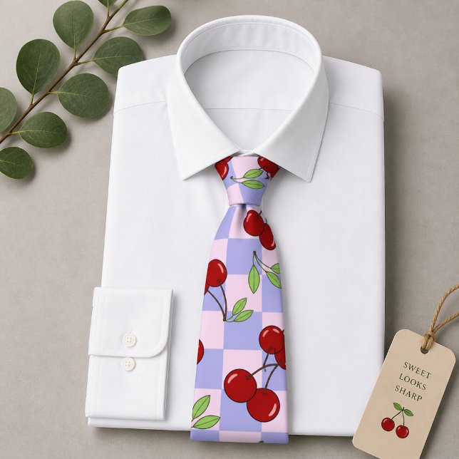 Sweet Red Cherry Muster Krawatte (Von Creator hochgeladen)
