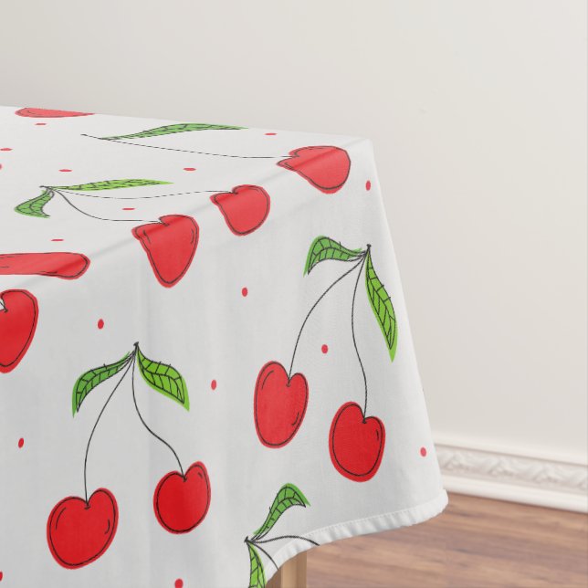 Sweet Red Cherry Muster Tischdecke (Beispiel)