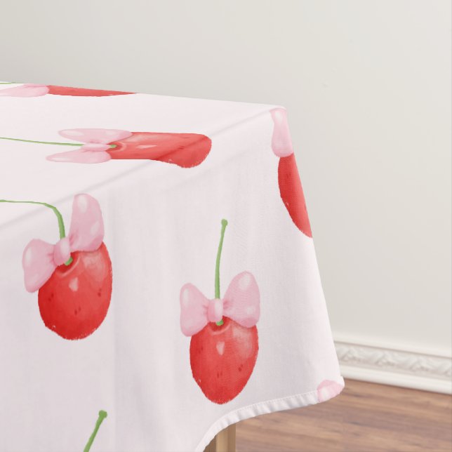 Sweet Red Cherry Muster Tischdecke (Beispiel)