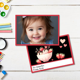 Sweet Red Dessert Foto Unterricht Valentinstag Karte