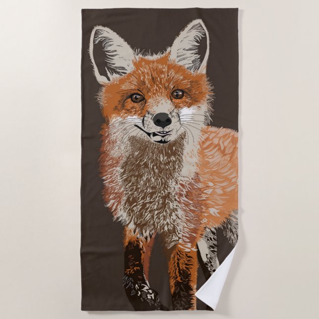 Sweet Red Fox Beach Handtuch (Vorderseite)