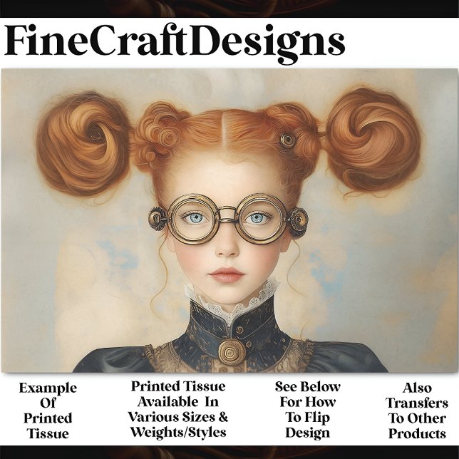 Sweet Red Hair Steampunk Princess AC9 Decoupage Seidenpapier (Von Creator hochgeladen)