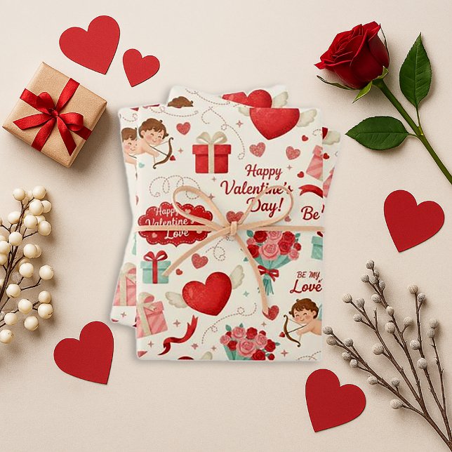 Sweet Red Heart Valentine Geschenkpapier Set (Von Creator hochgeladen)