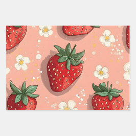 Sweet Red Strawberry Geschenkpapier Set
