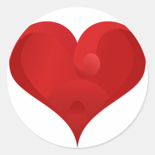 Sweet Red Valentine Liebe Herz Runder Aufkleber