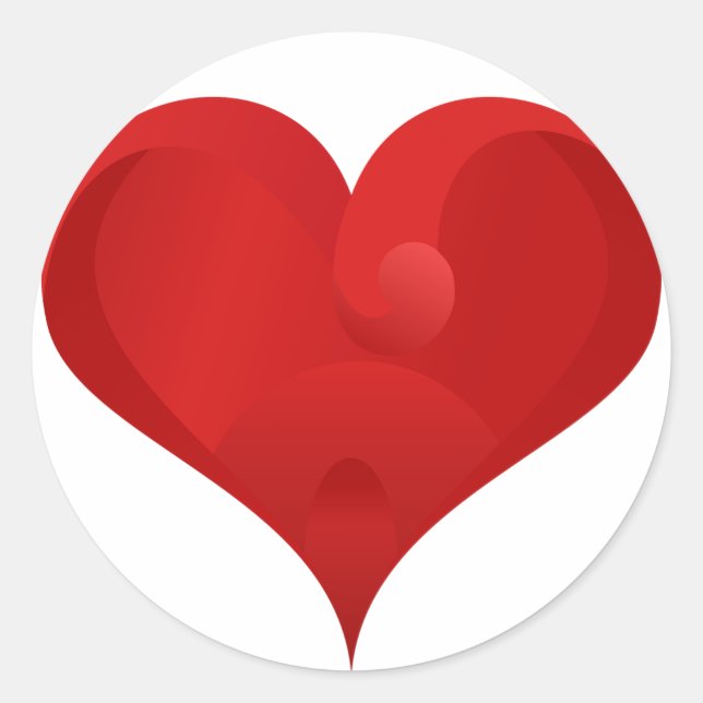 Sweet Red Valentine Liebe Herz Runder Aufkleber (Vorderseite)