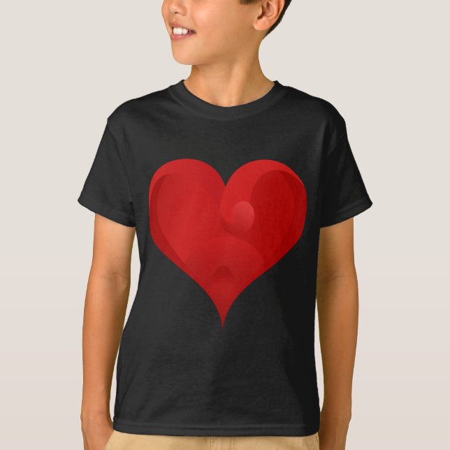 Sweet Red Valentine Liebe Herz T-Shirt (Vorderseite)