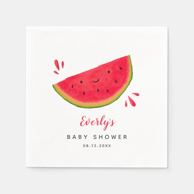 Sweet Red Watermelon Summer Baby Dusche Serviette (Vorderseite)