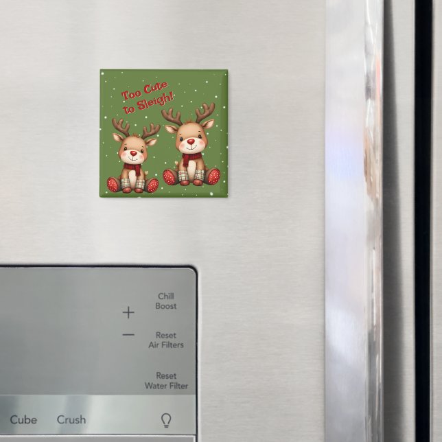 Sweet Reindeer Pair in Holiday Snowfall Magnet (In Situ (Kühlschrank))