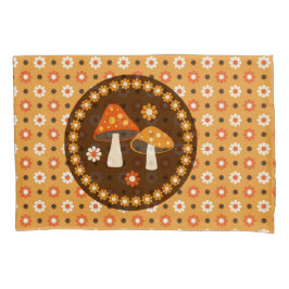 Sweet Retro Pilze und Blume Kissenbezug