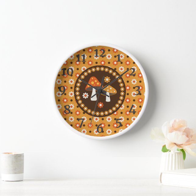 Sweet Retro Pilze und Blume Uhr (Zuhause)