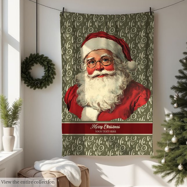 Sweet Retro Santa Claus Throw für die Feriendekora Fleecedecke (Sweet Retro Santa Claus Throw for Holiday Decor)