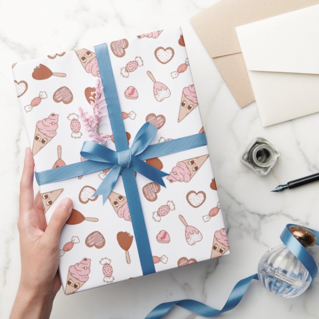 Sweet Retro Valentine's Wrapping Paper Geschenkpapier (Schenken)