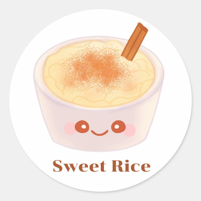 Sweet Rice pudding Arroz Con Leche Mexicano Runder Aufkleber (Vorderseite)
