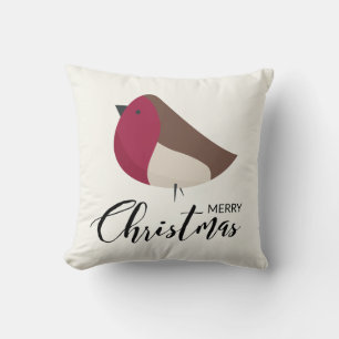 Sweet Robin und Red Bow Throw Kissen