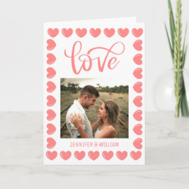 Sweet Romance Pink Heart Foto Valentine Karte