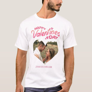 Sweet Romance Pink Heart Foto Valentinstag T-Shirt