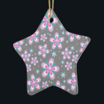 Sweet Romantic  Abstract Pink Flowers Pattern Keramikornament<br><div class="desc">Sweet Romantic  Abstract Pink Flowers Pattern</div>