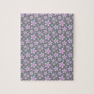 Sweet Romantic Abstrakt Pink Blume Muster Puzzle