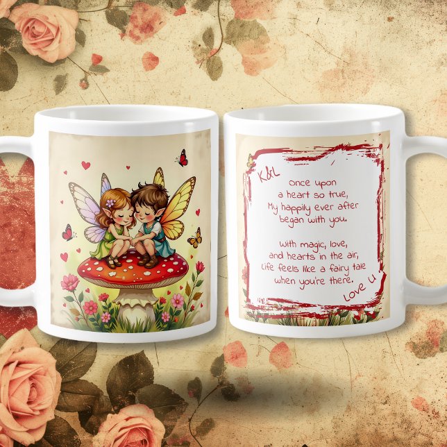 Sweet Romantic Fairies and Love Poem Kaffeetasse (Von Creator hochgeladen)