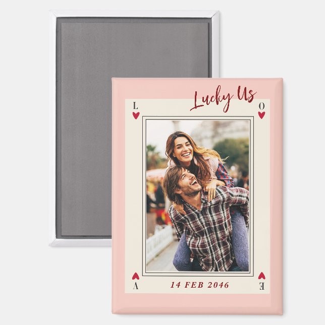 Sweet Romantic Niedlich Retro Valentine's Geschenk Magnet (Vorderseite/Rückseite)