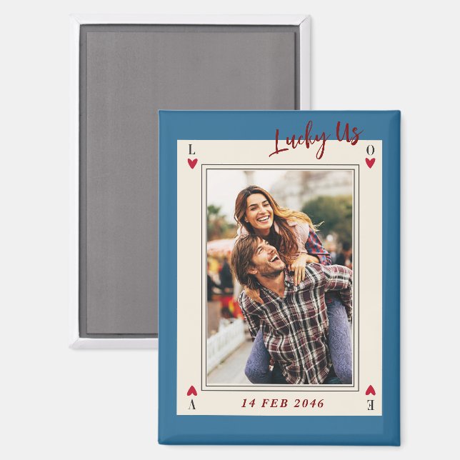 Sweet Romantic Niedlich Retro Valentine's Geschenk Magnet (Vorderseite/Rückseite)