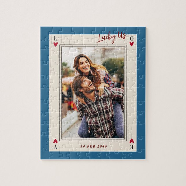 Sweet Romantic Niedlich Retro Valentine's Geschenk Puzzle (Vertikal)